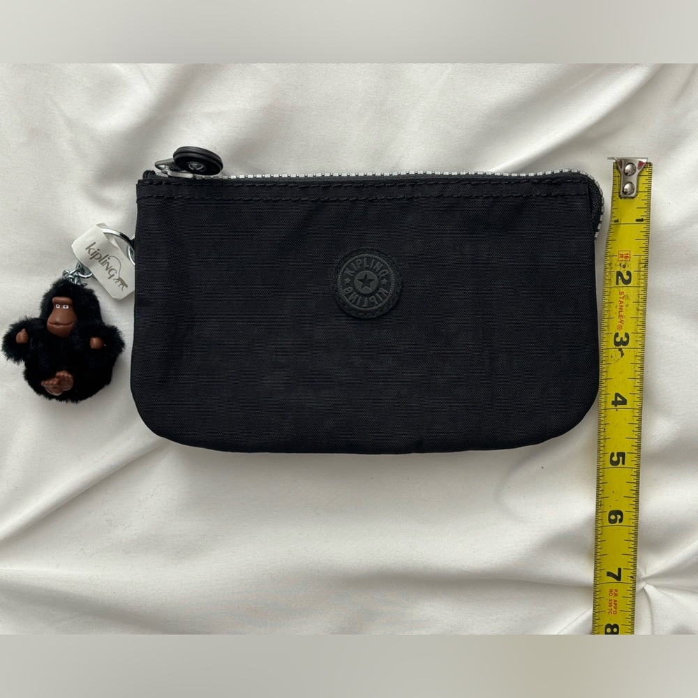 Kipling Black 5-Compartment Cosmetic Pouch w/Gorilla Keychain. EUC. - Picture 8 of 8